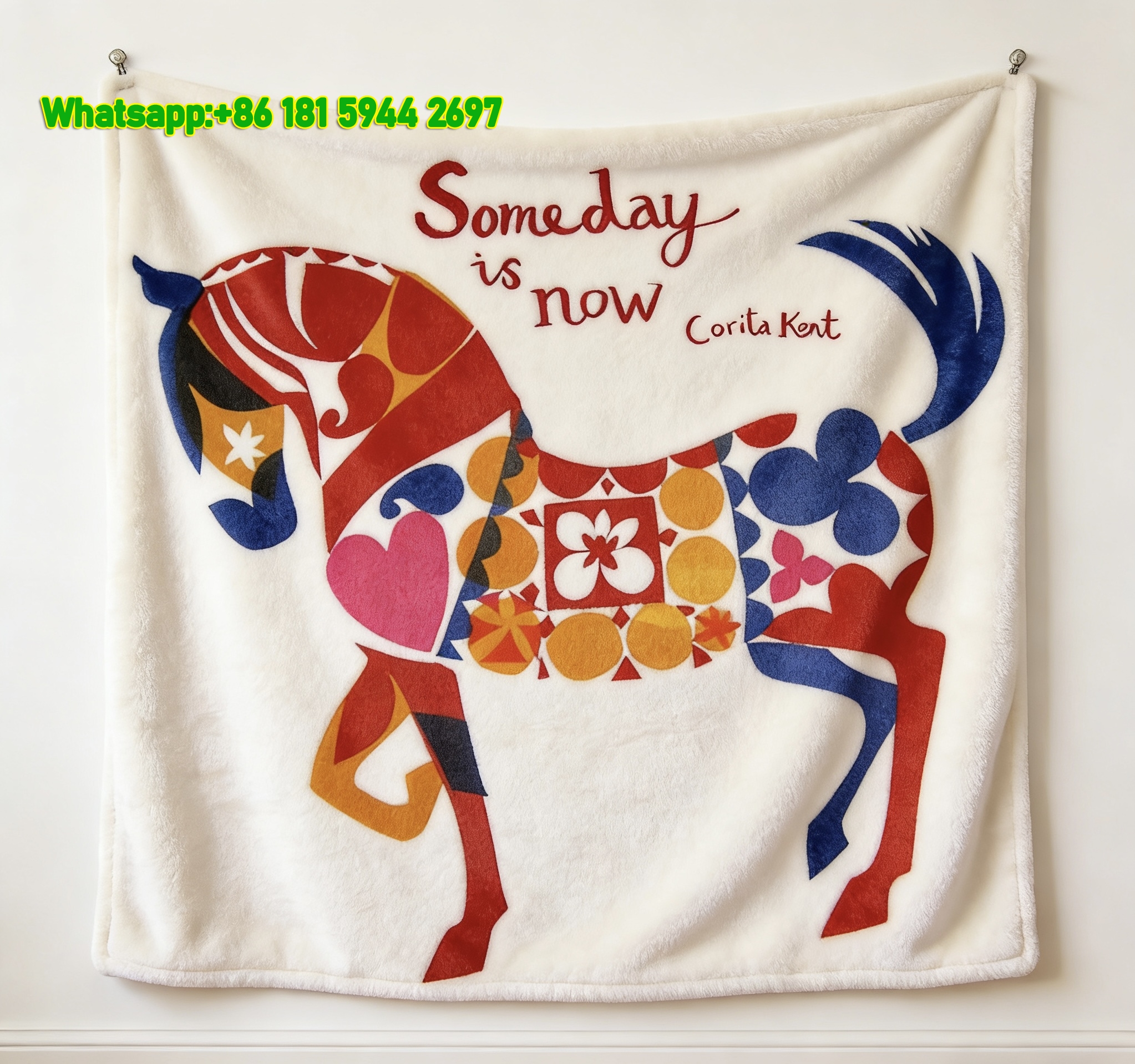 Hermes Colorful Pop Art Horse Flannel Throw Blanket IMG_5325